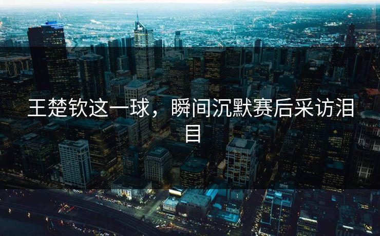 王楚钦这一球，瞬间沉默赛后采访泪目